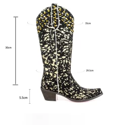 Black Cheetah Printed Square Toe Block Heel Mid Calf Western Cowboy Boots -Ladies Fashion Shoes hs1207 320.jpg.mst