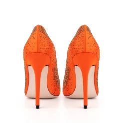 Women's Orange Satin Beads Pointed Toe Stiletto Heel Pumps 15 Women's Orange Satin Beads Pointed Toe Stiletto Heel Pumps -Ladies Fashion Shoes hs1207 33.jpg.mst