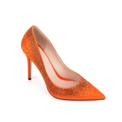 Women's Orange Satin Beads Pointed Toe Stiletto Heel Pumps 14 Women's Orange Satin Beads Pointed Toe Stiletto Heel Pumps -Ladies Fashion Shoes hs1207 35.jpg.mst