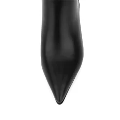 Women's Black Vegan Leather Pointed Toe Stiletto Knee High Booties -Ladies Fashion Shoes hs1207 359.jpg.mst