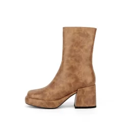 Women's Vegan Leather Round Toe Block Heel Ankle Boots -Ladies Fashion Shoes hs1207 454 1.jpg.mst