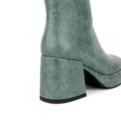 Women's Vegan Leather Round Toe Block Heel Ankle Boots -Ladies Fashion Shoes hs1207 467 1.jpg.mst