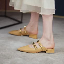 Trend Colors Leather Rivets Pointed Toe Mary Jane Flats Mules 34 Trend Colors Leather Rivets Pointed Toe Mary Jane Flats Mules -Ladies Fashion Shoes htk f133 2 10 1 1.jpg.mst