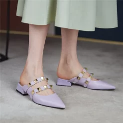 Trend Colors Leather Rivets Pointed Toe Mary Jane Flats Mules 26 Trend Colors Leather Rivets Pointed Toe Mary Jane Flats Mules -Ladies Fashion Shoes htk f133 2 18 1.jpg.mst