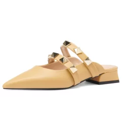 Trend Colors Leather Rivets Pointed Toe Mary Jane Flats Mules 32 Trend Colors Leather Rivets Pointed Toe Mary Jane Flats Mules -Ladies Fashion Shoes htk f133 2 1 1 1.jpg.mst