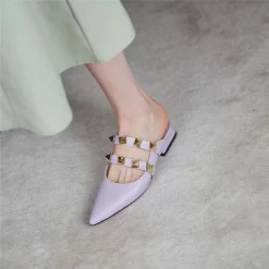 Trend Colors Leather Rivets Pointed Toe Mary Jane Flats Mules 28 Trend Colors Leather Rivets Pointed Toe Mary Jane Flats Mules -Ladies Fashion Shoes htk f133 2 20 1.jpg.mst