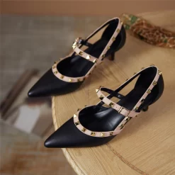 New Arrival Rivets Strap Heels Mary Jane Kitten Heel Pumps 32 New Arrival Rivets Strap Heels Mary Jane Kitten Heel Pumps -Ladies Fashion Shoes htk f55 1 14 1.jpg.mst
