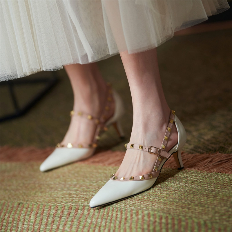 New Arrival Rivets Strap Heels Mary Jane Kitten Heel Pumps 5 New Arrival Rivets Strap Heels Mary Jane Kitten Heel Pumps - Image 3