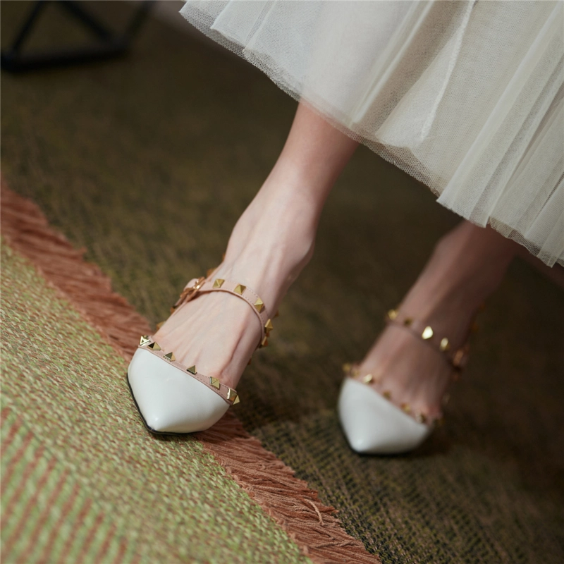 New Arrival Rivets Strap Heels Mary Jane Kitten Heel Pumps 8 New Arrival Rivets Strap Heels Mary Jane Kitten Heel Pumps - Image 6