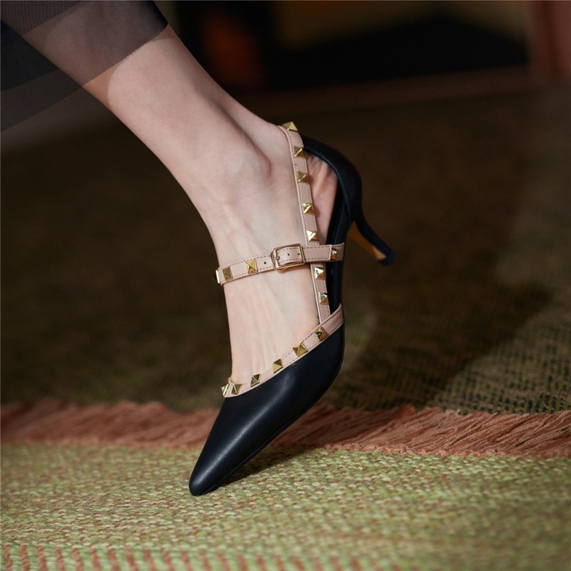New Arrival Rivets Strap Heels Mary Jane Kitten Heel Pumps 17 New Arrival Rivets Strap Heels Mary Jane Kitten Heel Pumps - Image 15