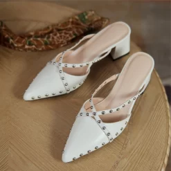 Fashion Rivets Slip On Mules Cross Strap Pointy Toe Mules With Block Heel 22 Fashion Rivets Slip On Mules Cross Strap Pointy Toe Mules With Block Heel -Ladies Fashion Shoes htk f57 1 12 1 1.jpg.mst