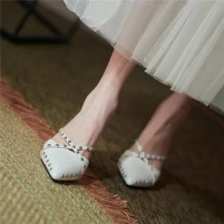 Fashion Rivets Slip On Mules Cross Strap Pointy Toe Mules With Block Heel 24 Fashion Rivets Slip On Mules Cross Strap Pointy Toe Mules With Block Heel -Ladies Fashion Shoes htk f57 1 14 1.jpg.mst