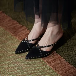 Fashion Rivets Slip On Mules Cross Strap Pointy Toe Mules With Block Heel 36 Fashion Rivets Slip On Mules Cross Strap Pointy Toe Mules With Block Heel -Ladies Fashion Shoes htk f57 1 24 1.jpg.mst