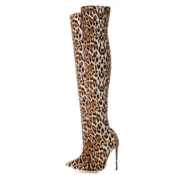 Sexy Leopard Printed Dress Boots 12cm High Heel Thigh High Boot -Ladies Fashion Shoes image1.jpg.mst