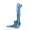 Blue Fashion Snake Embossed Pointed Toe Stilettos Over-the-knee Boots -Ladies Fashion Shoes img wj008 11.jpg.mst