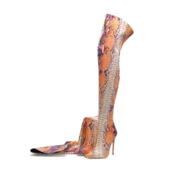 Fashion Snake Embossed Pointed Toe Stilettos Over-the-knee Boots -Ladies Fashion Shoes img wj021 02.jpg.mst