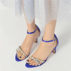 Jewelled Strap Ankle Strap Sandals Middle Heels Satin Wedding Shoes -Ladies Fashion Shoes jewelled strap ankle strap sandals middle heels satin wedding shoes 4 1 1.jpg.mst