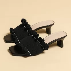 Knit Ruffle Open Toe Mule Heel Sandals -Ladies Fashion Shoes knit ruffle open toe mule heel sandals 22 1.jpg.mst