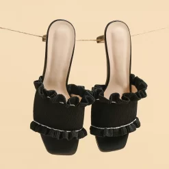 Knit Ruffle Open Toe Mule Heel Sandals -Ladies Fashion Shoes knit ruffle open toe mule heel sandals 24 1.jpg.mst