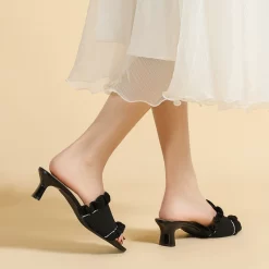 Knit Ruffle Open Toe Mule Heel Sandals -Ladies Fashion Shoes knit ruffle open toe mule heel sandals 7 1.jpg.mst