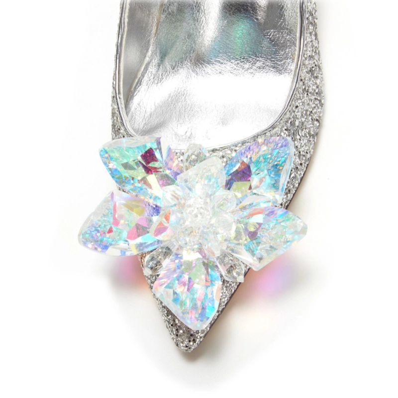 Ladies Glitter Crystal Embellished High Heel Sparkly Sequin Pumps - Image 11