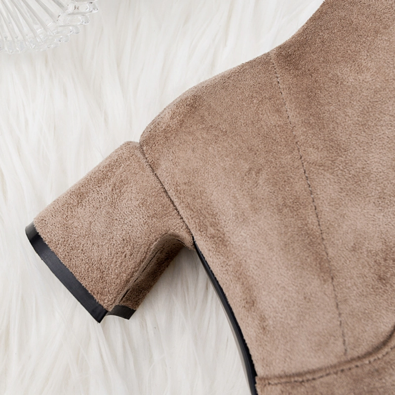 Classic Low Heel Stretch Over The Knee Boots Pull-on Thigh High Boots - Image 18