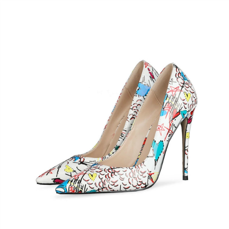 Marble Prints Patent Leather Pumps 4" High Heels Work Shoes For Women 10 Marble Prints Patent Leather Pumps 4" High Heels Work Shoes For Women - Image 8