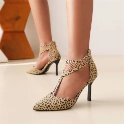 Mesh T-Strap Pumps Stiletto Heels Closed Toe Sandals -Ladies Fashion Shoes mesh t bar stiletto heels pointed toe sandals 14 1.jpg.mst