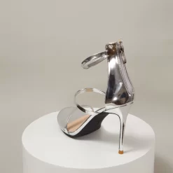 Up2step Patent Leather Triple Strap Open Toe Dancing Heeled Sandals -Ladies Fashion Shoes metallic open toe sexy sandals triple straps heeled sandal 3 2 1.jpg.mst