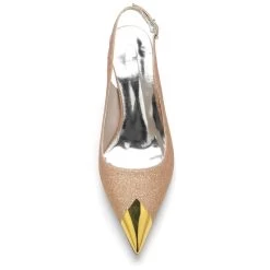 Metallic Pointed Toe Glitter Pumps Shoes Slingback Stiletto Heels -Ladies Fashion Shoes metallic pointed toe glitter pumps shoes slingback stiletto heels 3 1