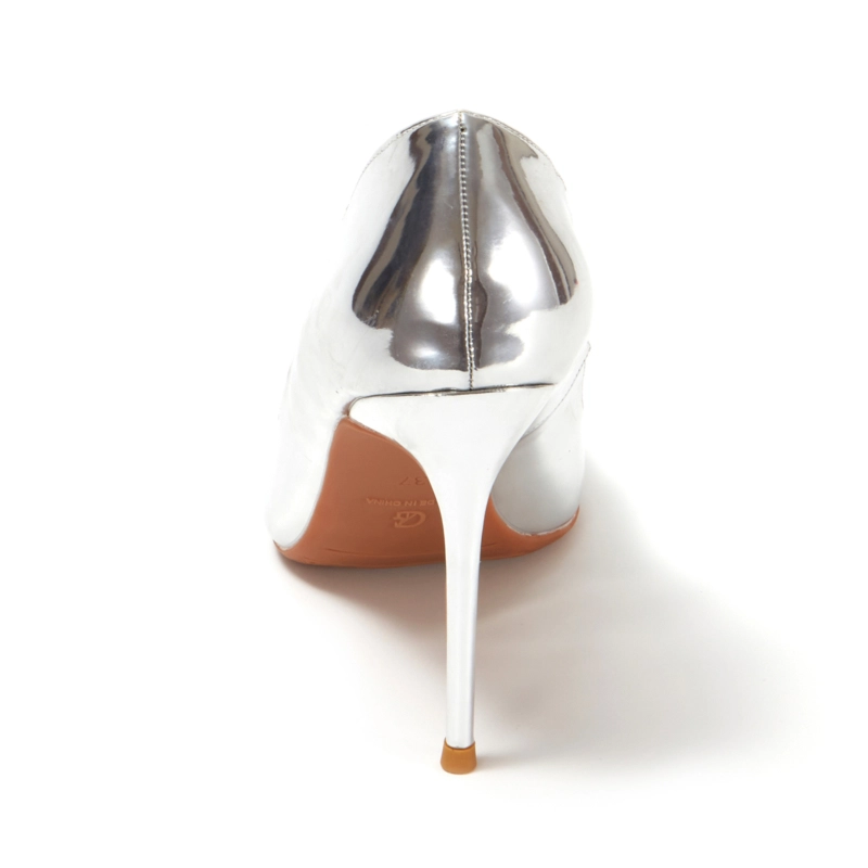 Metallic Mirrored Patent Leather Pointed Toe Stiletto Heels Office Pumps - Image 11