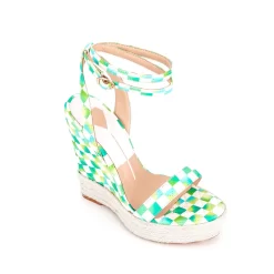 Women's Plaid Printed Open Wedge Heels Platform Ankle Strap Sandals -Ladies Fashion Shoes n105 2 1.jpg.mst