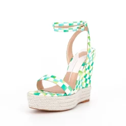 Women's Plaid Printed Open Wedge Heels Platform Ankle Strap Sandals -Ladies Fashion Shoes n105 6 1.jpg.mst