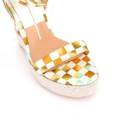 Women's Plaid Printed Open Wedge Heels Platform Ankle Strap Sandals -Ladies Fashion Shoes n105 8 1.jpg.mst