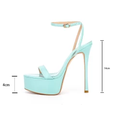 Cyan Patent Leather Platform Heel Stilettos Ankle Strap Heel Sandals -Ladies Fashion Shoes n107 3.jpg.mst