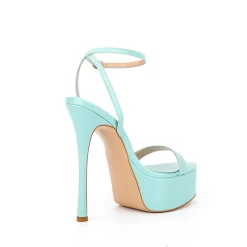 Cyan Patent Leather Platform Heel Stilettos Ankle Strap Heel Sandals -Ladies Fashion Shoes n107 4.jpg.mst