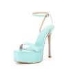 Cyan Patent Leather Platform Heel Stilettos Ankle Strap Heel Sandals -Ladies Fashion Shoes n107 9.jpg.mst