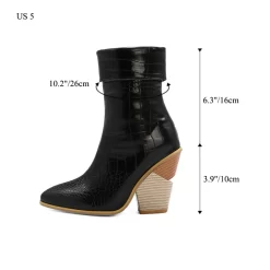Non Slip Python Print Chuny Heel Short Ankle Boots 39 Non Slip Python Print Chuny Heel Short Ankle Boots -Ladies Fashion Shoes non slip python print chuny heel short ankle boots 1.jpg.mst