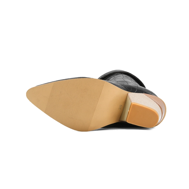 Non Slip Python Print Chuny Heel Short Ankle Boots 17 Non Slip Python Print Chuny Heel Short Ankle Boots - Image 15