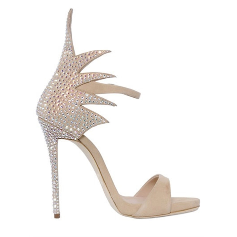 Summer Rhinestone Buckle Ankle Strap Stiletto Heeled Sandals For Party - Image 4