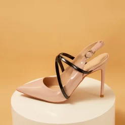 Blush Patent Leather Criss-Cross Stiletto Heel Slingback Dancing Pumps -Ladies Fashion Shoes patent leather criss cross stiletto heel slingback dancing pumps 1 .jpg.mst