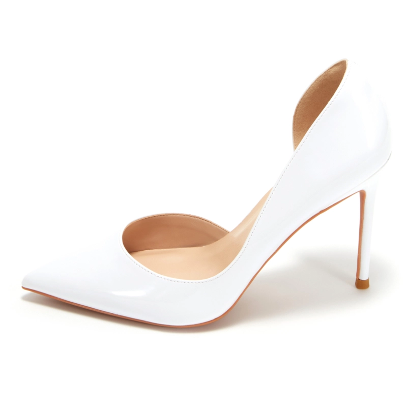 Patent Leather Pointed Toe D'orsay Stiletto Heels Pumps - Image 16