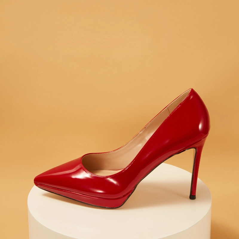 Patent Leather Pointed Toe Platform Stiletto Heels Pumps - Image 2