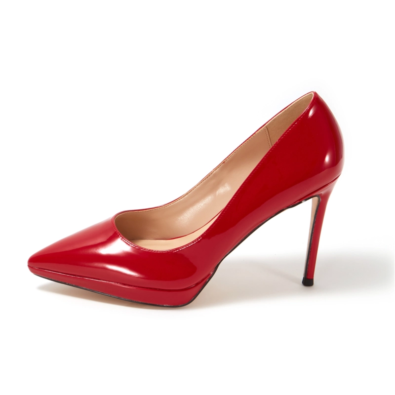 Patent Leather Pointed Toe Platform Stiletto Heels Pumps - Image 7
