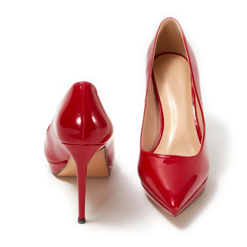 Patent Leather Pointed Toe Platform Stiletto Heels Pumps - Image 4