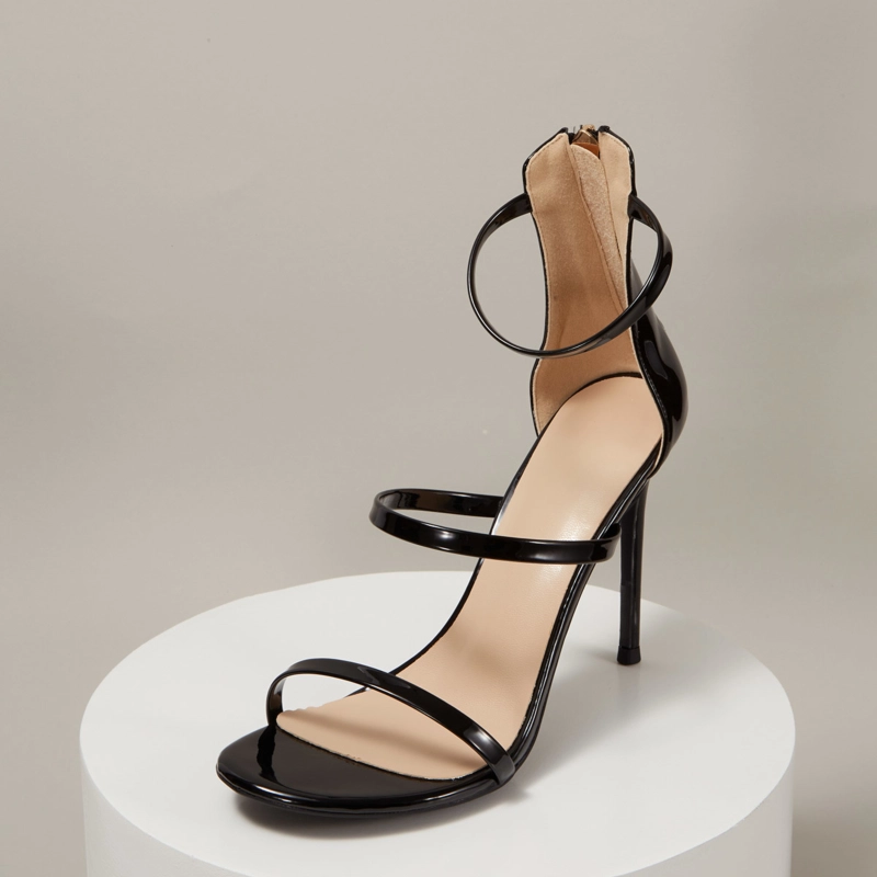Up2step Patent Leather Triple Strap Open Toe Dancing Heeled Sandals - Image 20