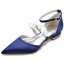 Pearl Flowers Strap Flat Shoes Satin D'orsay Bridal Wedding Flats -Ladies Fashion Shoes pearl flowers strap flat shoes satin d orsay bridal wedding flats 10 1.jpg.mst