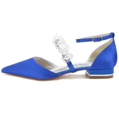 Pearl Flowers Strap Flat Shoes Satin D'orsay Bridal Wedding Flats -Ladies Fashion Shoes pearl flowers strap flat shoes satin d orsay bridal wedding flats 1 3.jpg.mst