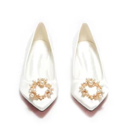 Pearl Rhinestones Decor Low Kitten Heel Wedding Shoes Pumps -Ladies Fashion Shoes pearl rhinestones decor low kitten heel wedding shoes pumps 9 1.jpg.mst