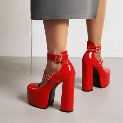 Summer Platform Block Heel Pumps Strappy Mary Jane With Closed Toe -Ladies Fashion Shoes platform block heel pumps strappy mary jane 19 1.jpg.mst